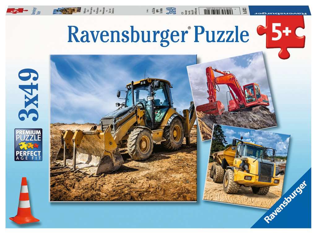 Digger at Work 3x49 Piece Puzzles Ravensburger [SK]   