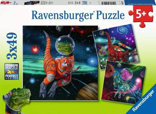 Dinosaurs in Space 3x49pc Puzzles Ravensburger [SK]