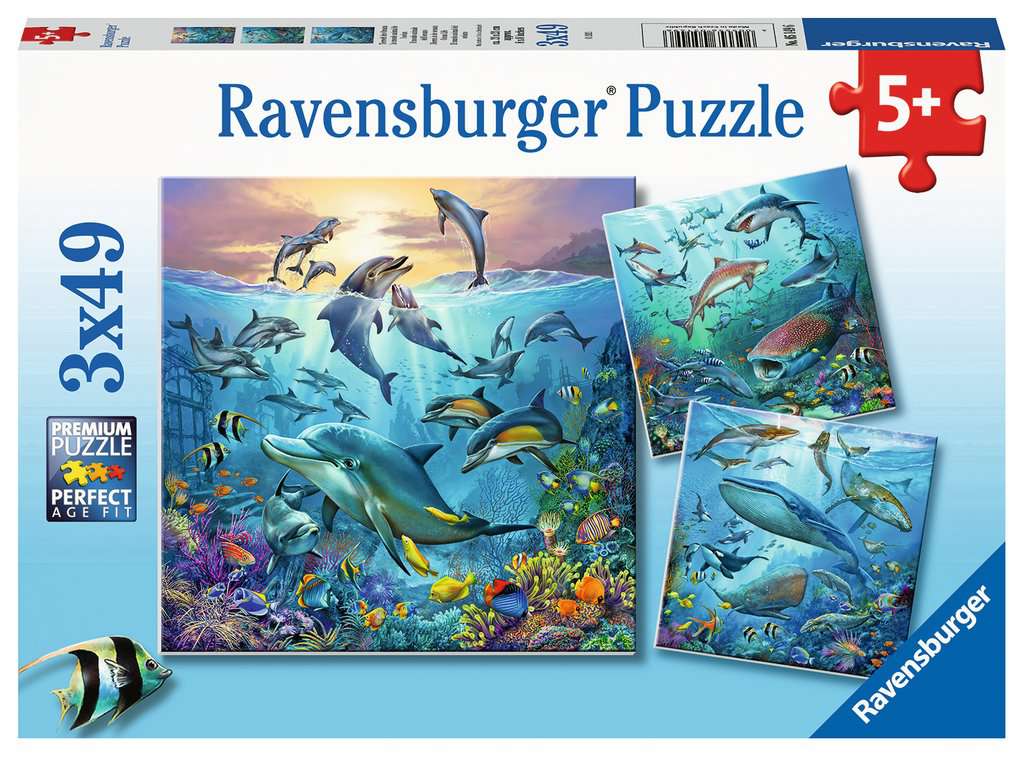 Ocean Life 3x49 Piece Puzzles Ravensburger [SK]   