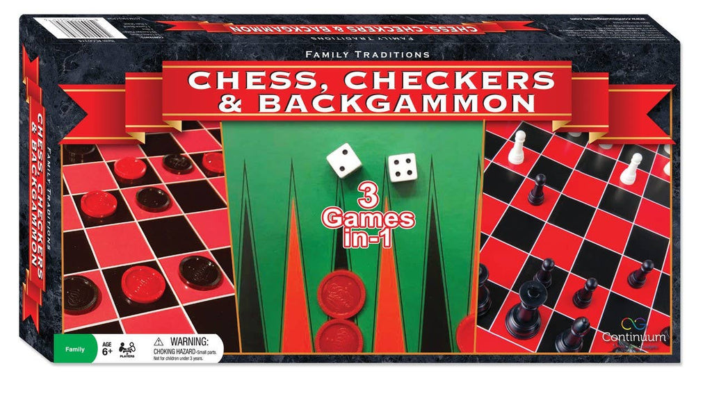 Family Traditions Checkers, Chess, and Backgammon Traditional Games Continuum Games [SK]