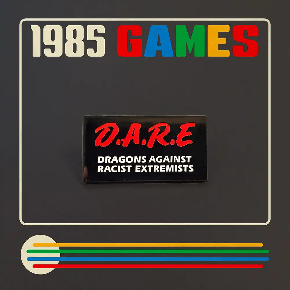 D.A.R.E. Dragons Against Racist Extremists Enamel Pin Accessories 1985 Games [SK]