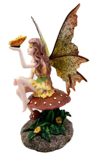 Golden Butterfly Fairy Figurine Giftware PACIFIC GIFTWARE [SK]   