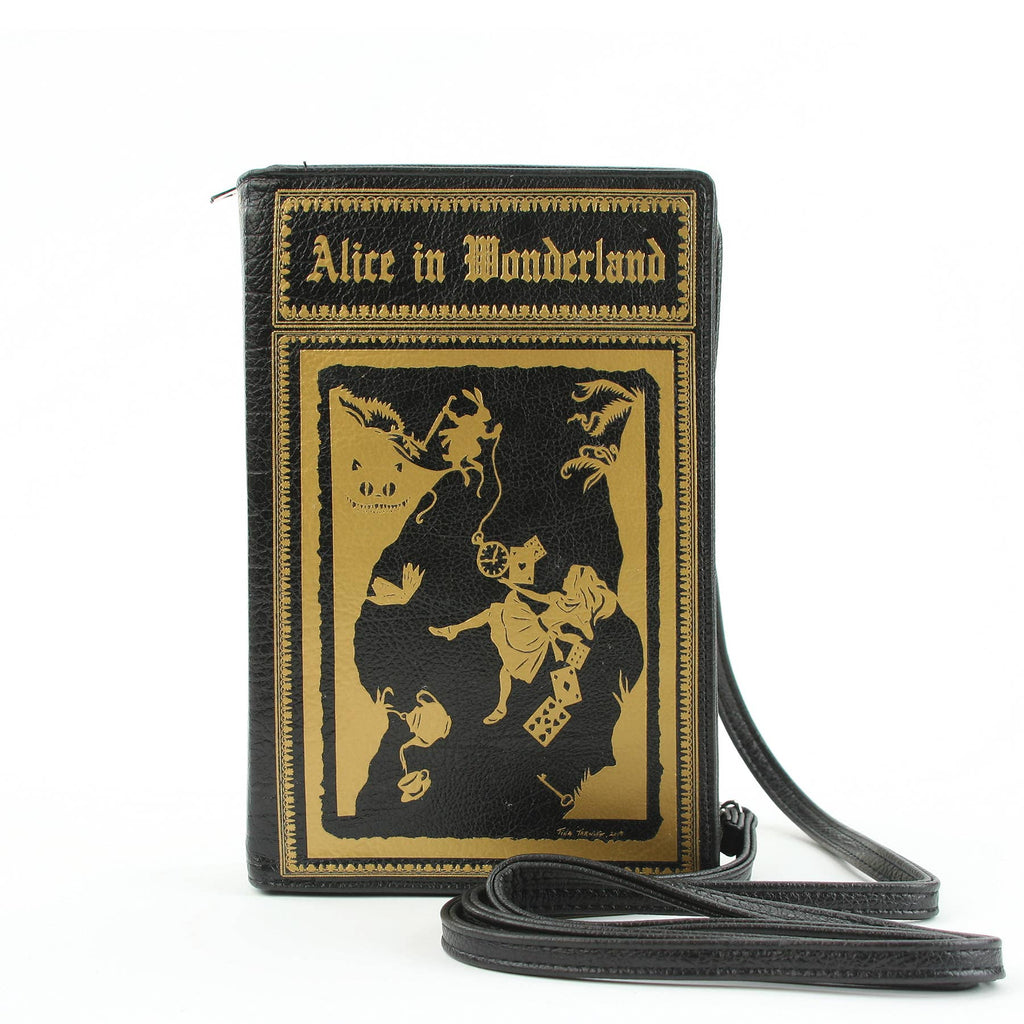 Alice in Wonderland Book Clutch Bag - Black and Gold Giftware COMECO INC [SK]