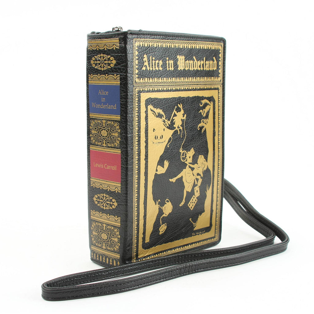 Alice in Wonderland Book Clutch Bag - Black and Gold Giftware COMECO INC [SK]