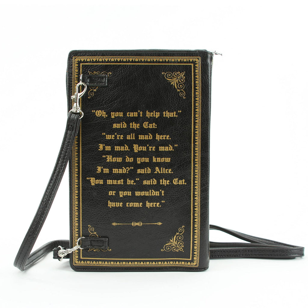 Alice in Wonderland Book Clutch Bag - Black and Gold Giftware COMECO INC [SK]