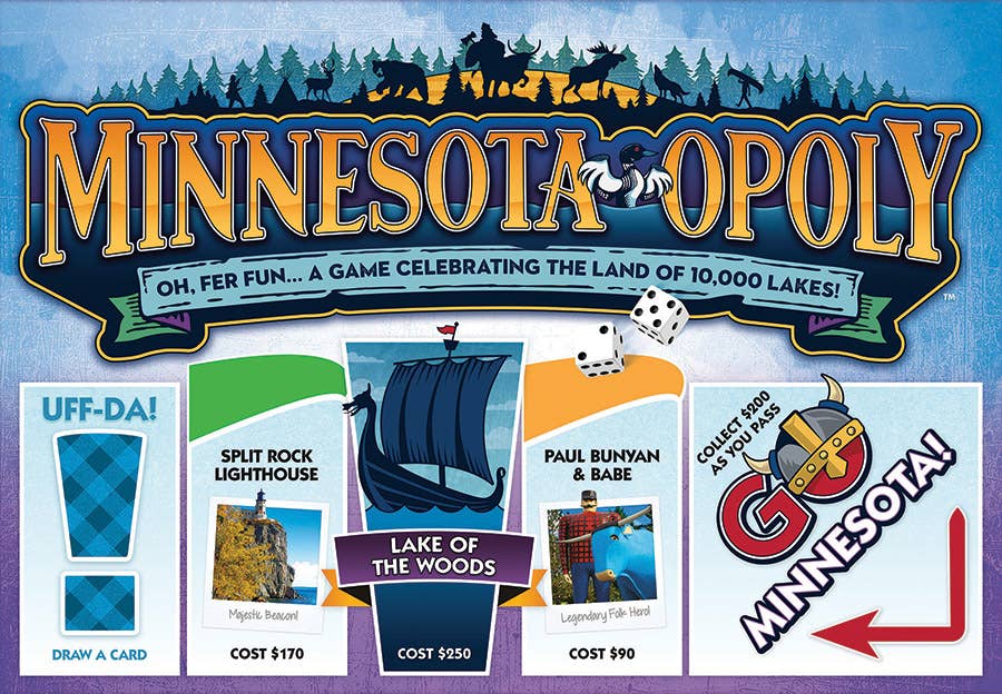 Minnesota-Opoly (State) Board Game Board Games Outset Games and Cobble Hill Puzzles [SK]   