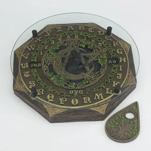 Glass Top Cat Pentagram Ouija Board Giftware Fantasy Gifts [SK]   