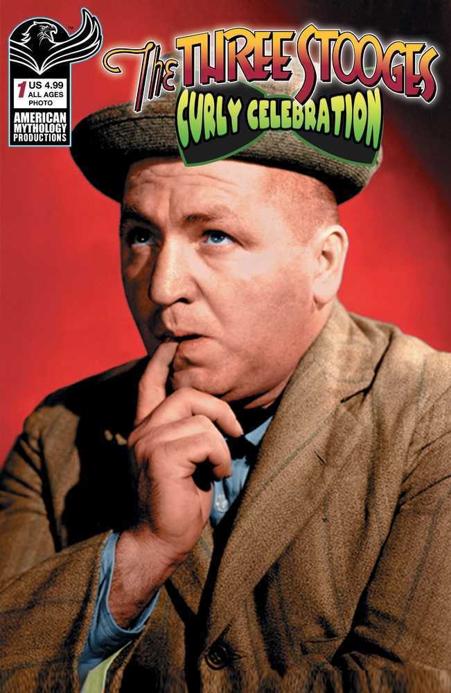 Three Stooges Curly Celebration Cover B Color Photo Comics American Mythology Productions [SK]