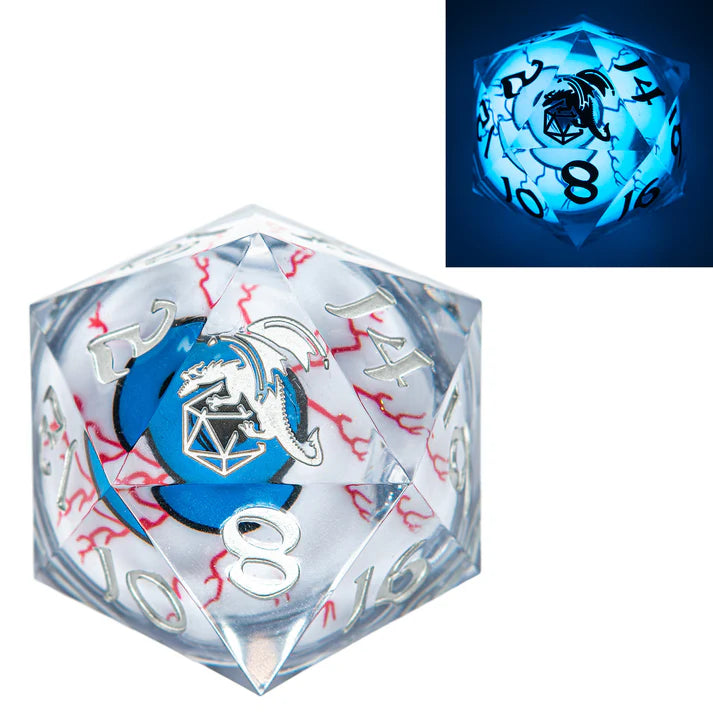 Always Watching 55mm D20 Blue Rolling Eyeballs w/ LED Light Dice Sets & Singles hymgho [SK]