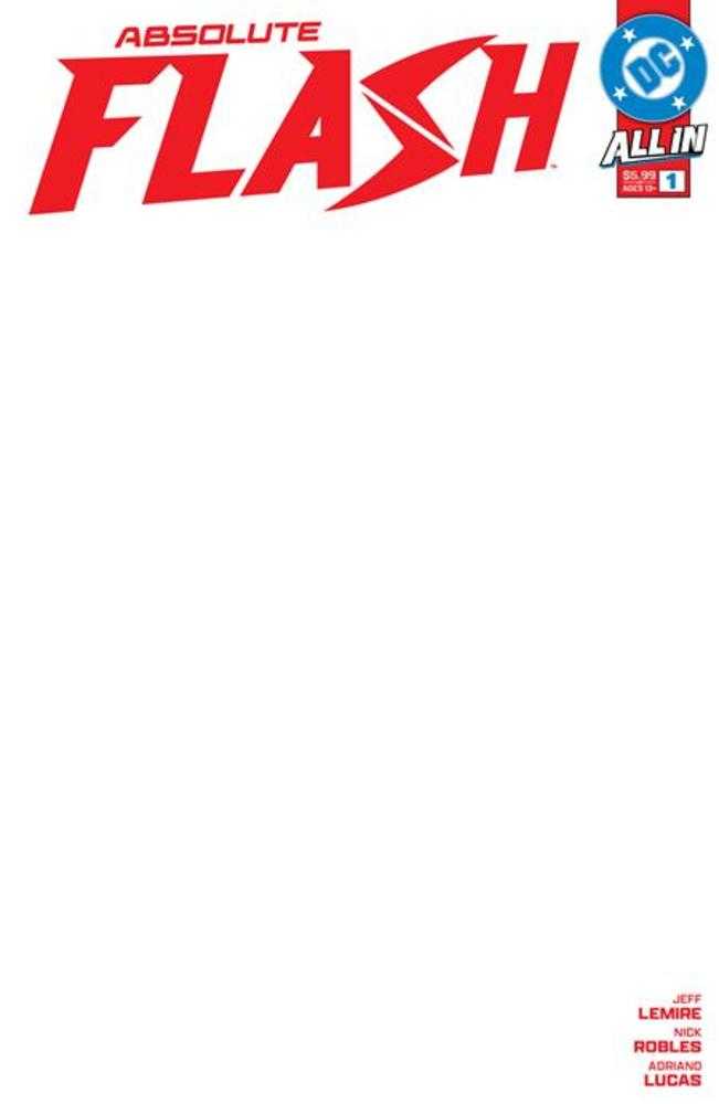 Absolute Flash #1 Cover H Blank Card Stock Variant Comics DC Comics [SK]
