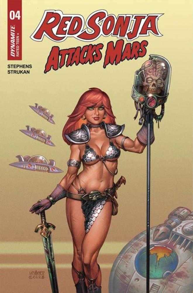 Red Sonja Attacks Mars #4 (Of 4) Cover A Joseph Micheal Linsner Polybagged Trading Card Comics Dynamite Entertainment [SK]