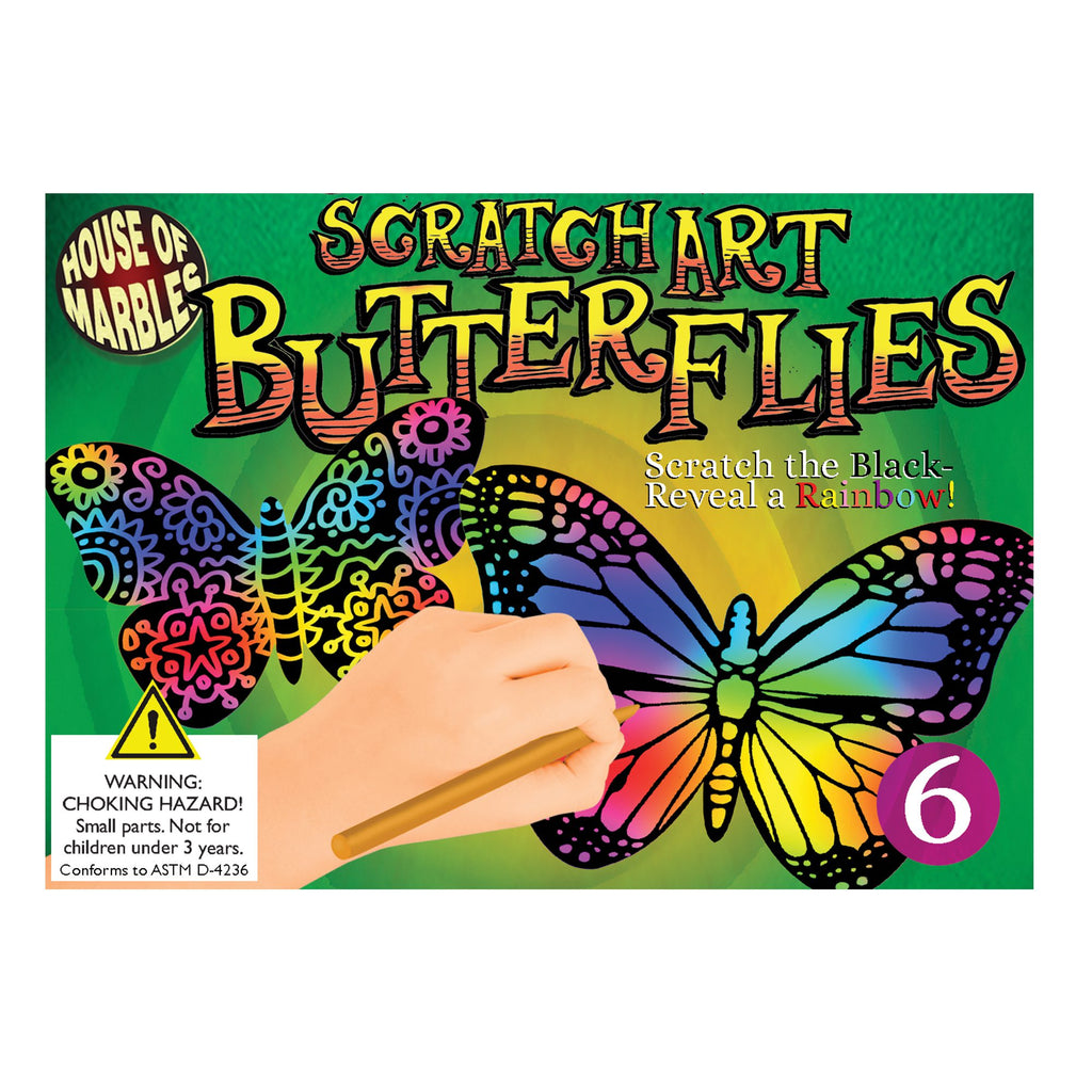 House of Marbles Scratch Art Set Butterflies Novelty House of Marbles [SK]