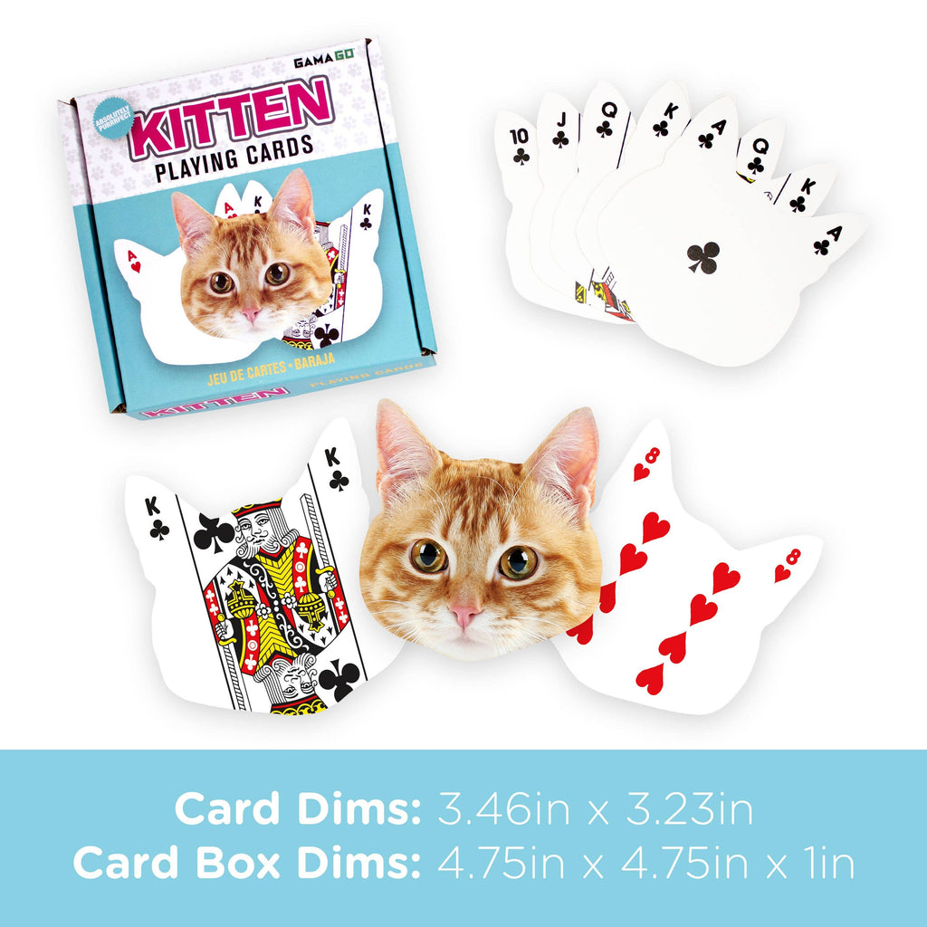 Kitten Shaped Playing Cards Traditional Games AQUARIUS, GAMAGO, ICUP, & ROCK SAWS by NMR Brands [SK]   