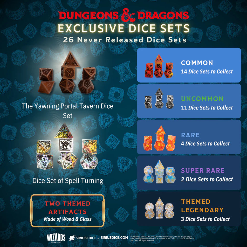 D&D The Yawning Portal Waterdeep Collection Dice Sets & Singles Sirius Dice [SK]