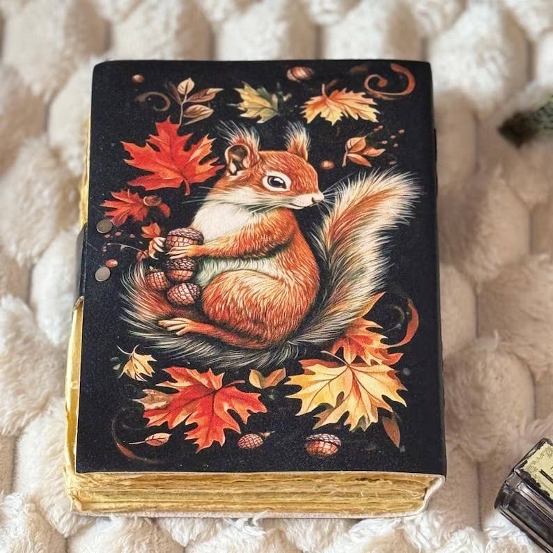 MNM Handicrafts Squirrel Leather Journal 5x7 Giftware MNM HANDICRAFTS [SK]