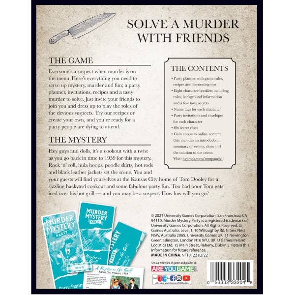 Murder Mystery Party - A Murder on the Grill Board Games University Games [SK]   