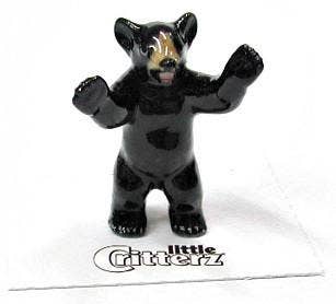 Little Critterz Little John Black Bear Cub Porcelain Miniature Giftware Little Critterz [SK]