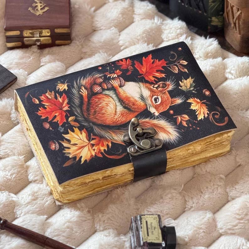 MNM Handicrafts Squirrel Leather Journal 5x7 Giftware MNM HANDICRAFTS [SK]