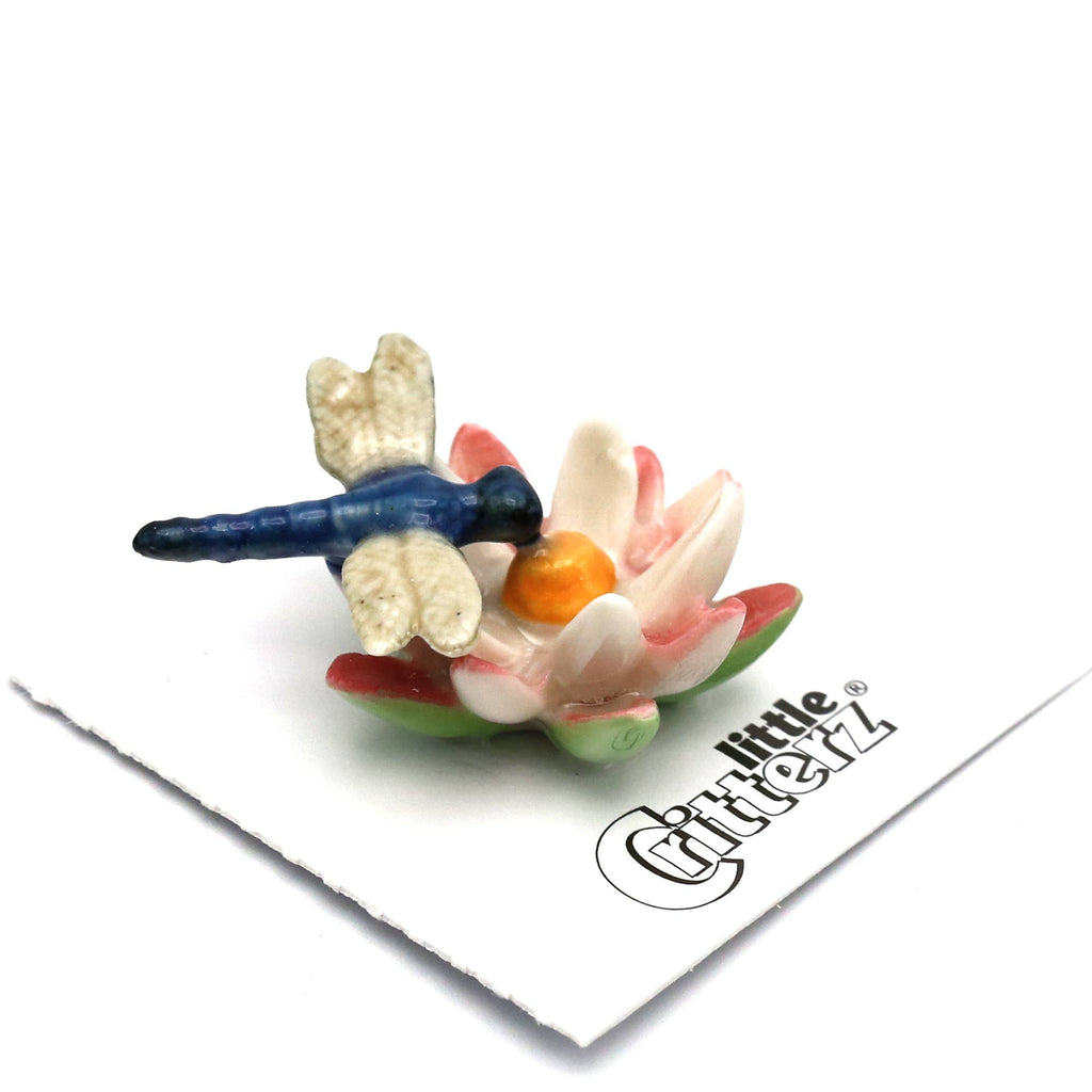 Little Critterz Bluet Dragonfly on Water Lily Porcelain Miniature Giftware Little Critterz [SK]