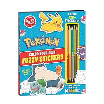 Klutz Pokemon Color Your Own Fuzzy Stickers Activities Scholastic [SK]