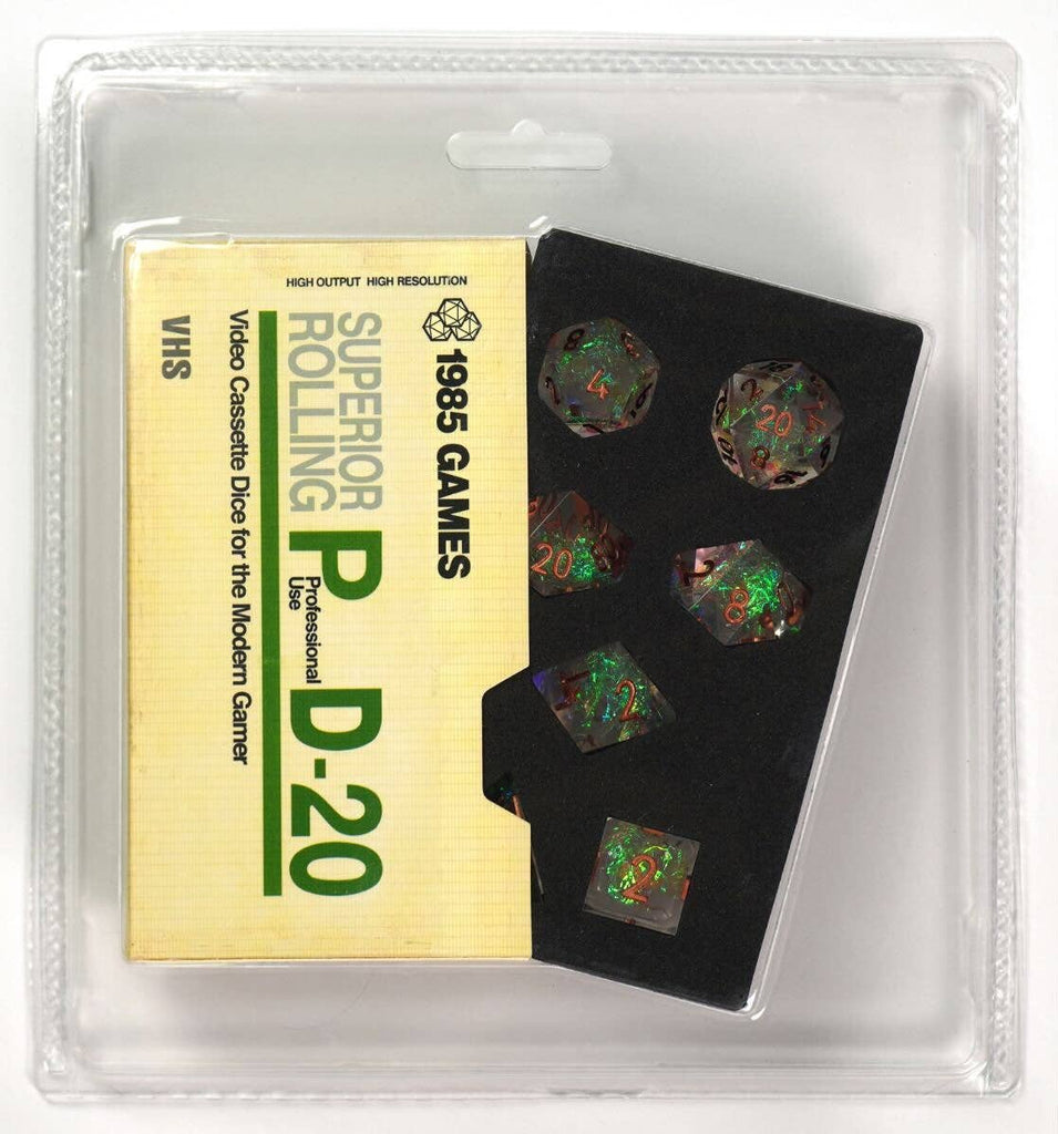 VHS Dice Crystal Ball RPG Dice Set Dice Sets & Singles 1985 Games [SK]