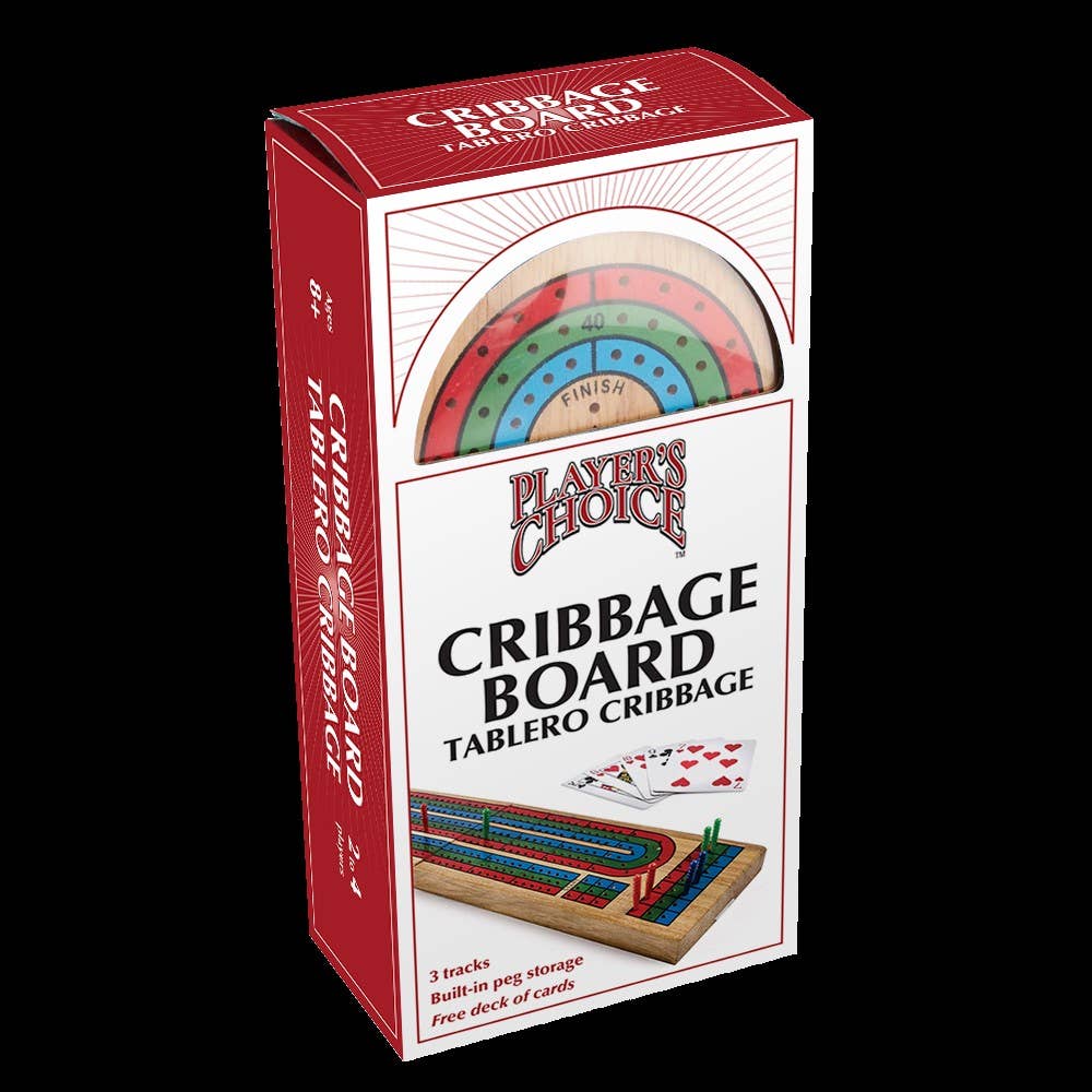 Player's Choice 3-Track Cribbage Board w/ Deck of Cards Traditional Games Best Value Products [SK]