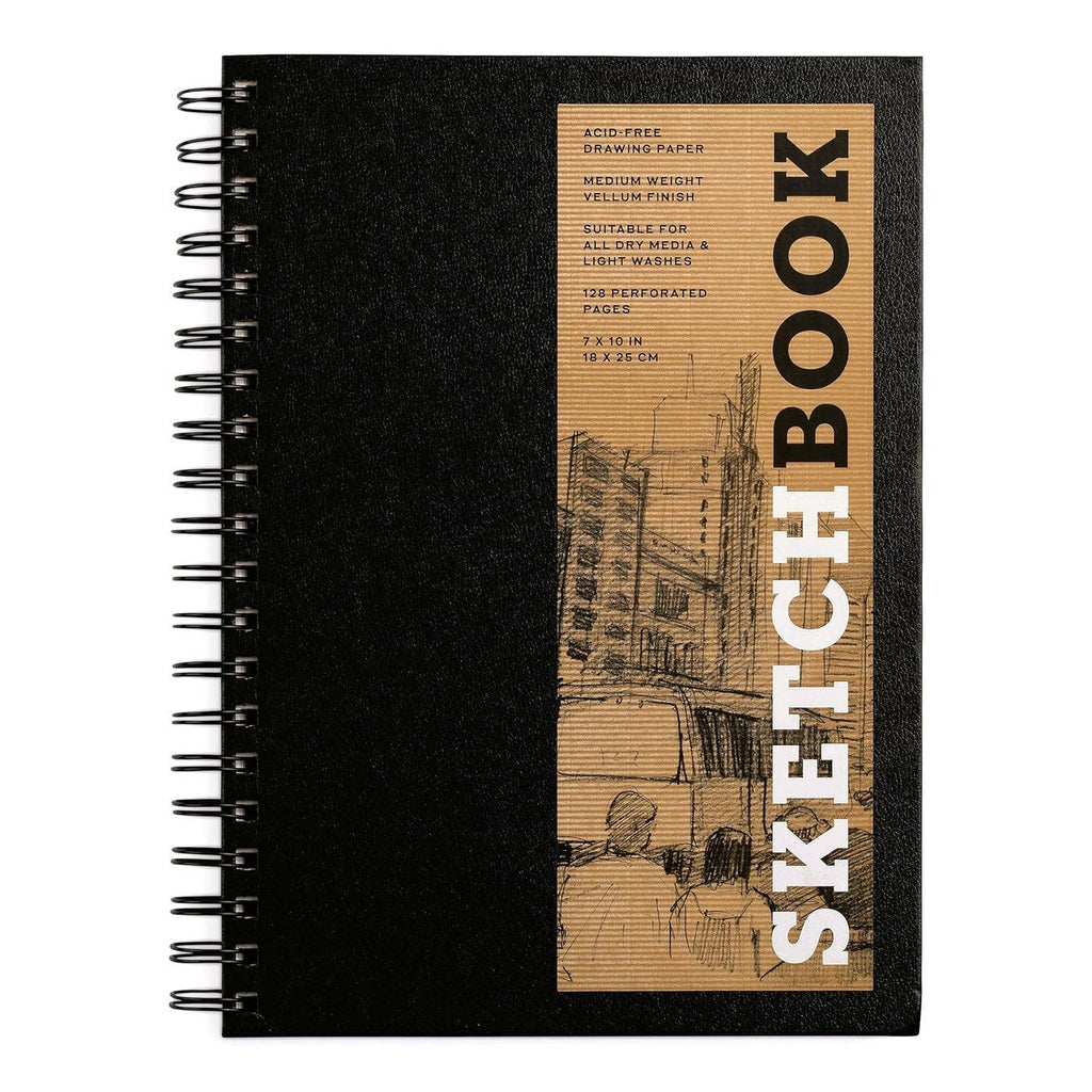 Medium Sketchbook 7 x 10" - Spiral Hardcover (Black) Novelty Hachette Book Group [SK]