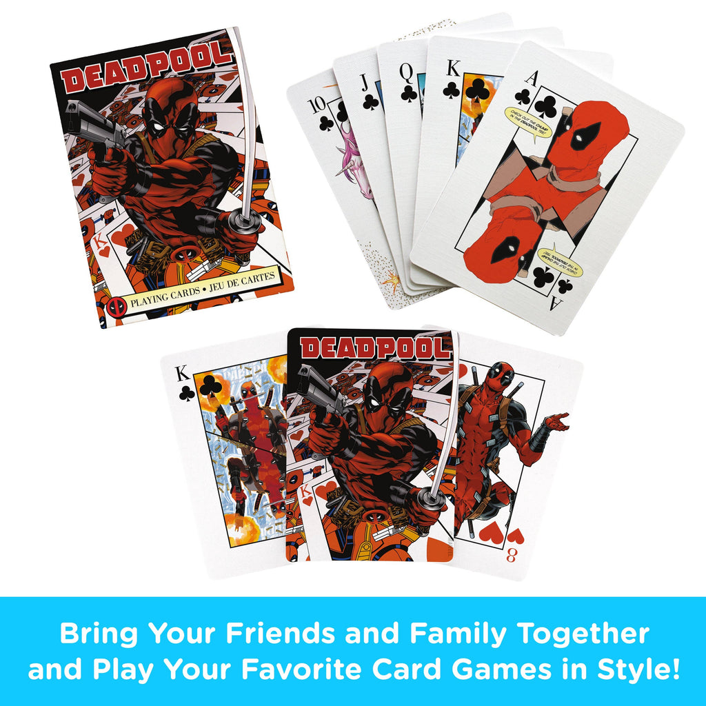 Marvel Deadpool Mirror Playing Cards Traditional Games AQUARIUS, GAMAGO, ICUP, & ROCK SAWS by NMR Brands [SK]   