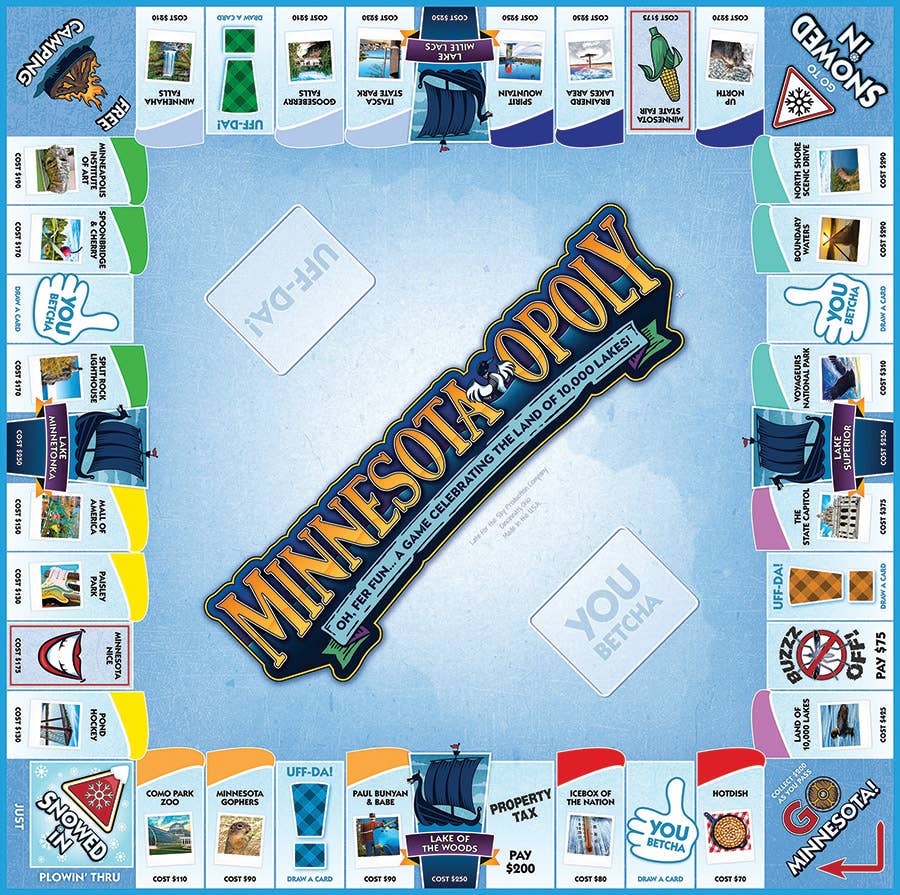 Minnesota-Opoly (State) Board Game Board Games Outset Games and Cobble Hill Puzzles [SK]   