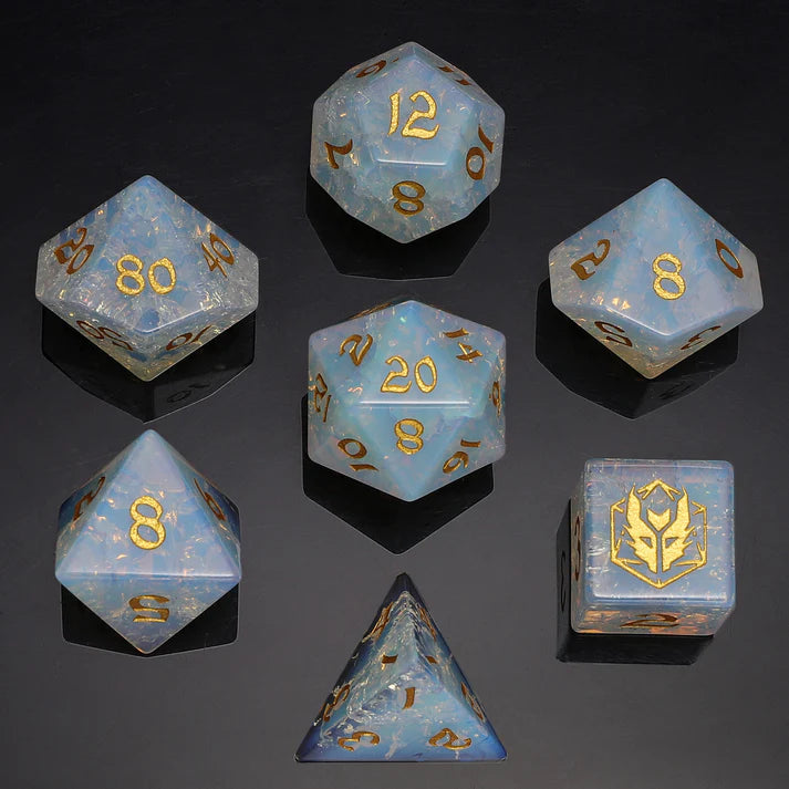 Dragon's Hoard Gemstone RPG Dice Set - Blasted Opalite Dice Sets & Singles hymgho [SK]