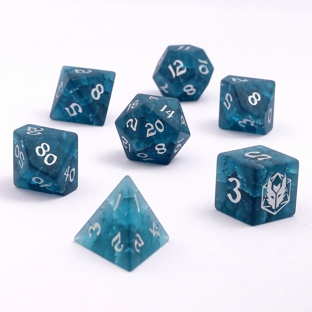 Dragon's Hoard Gemstone RPG Dice Set - Blast Dark Blue Dice Sets & Singles hymgho [SK]
