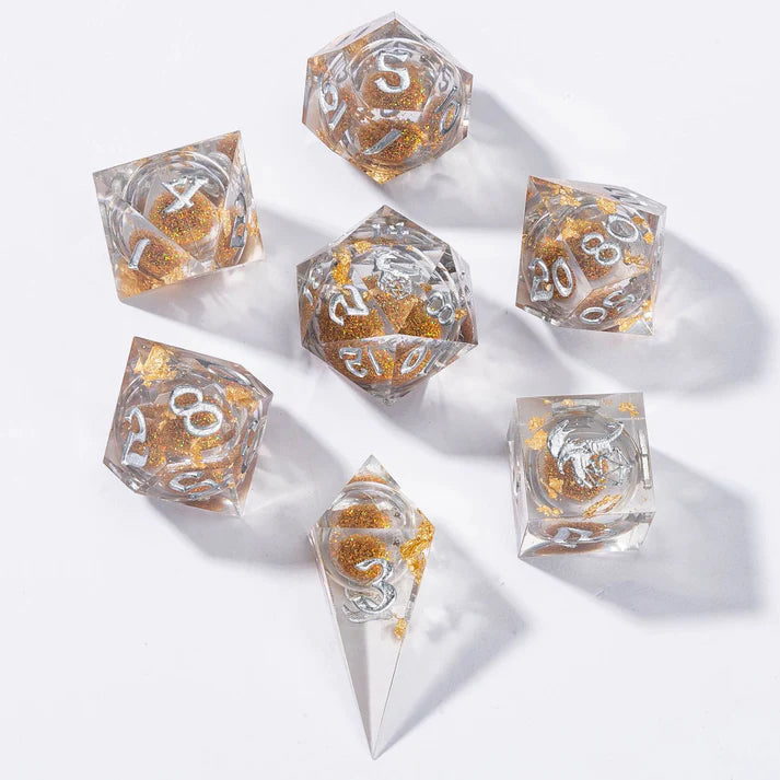 Sharp Edge Liquid Core RPG Dice Set - Gold Dice Sets & Singles hymgho [SK]