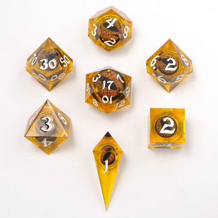 Captured Magic Always Watching Dragons Eye Orange RPG Dice Set Dice Sets & Singles hymgho [SK]