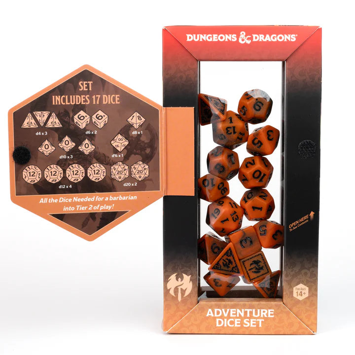 D&D Adventure Dice: Barbarian (Orange) Dice Sets & Singles Sirius Dice [SK]