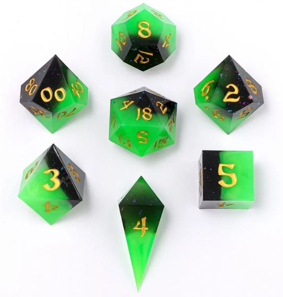Captured Magic Sharp Edge Resin Dice Set-Swamp Treasure Dice Sets & Singles hymgho [SK]
