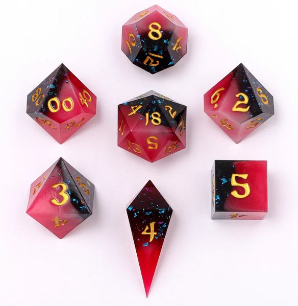 Captured Magic Sharp Edge Resin Dice Set-Magma Dip Dice Sets & Singles hymgho [SK]