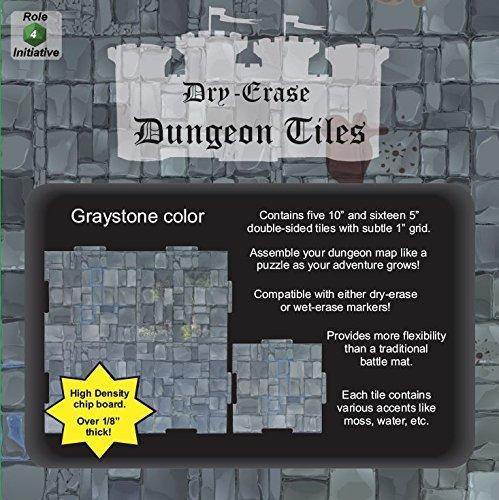 Role 4 Initiative Dry Erase Dungeon Tiles - Greystone 5" & 10" Game Accessory Role 4 Initiative [SK]   