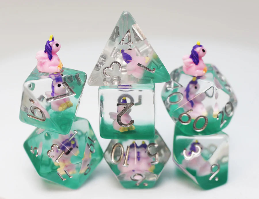 Enchanting Unicorn RPG Dice Set Dice Sets & Singles Foam Brain Games [SK]