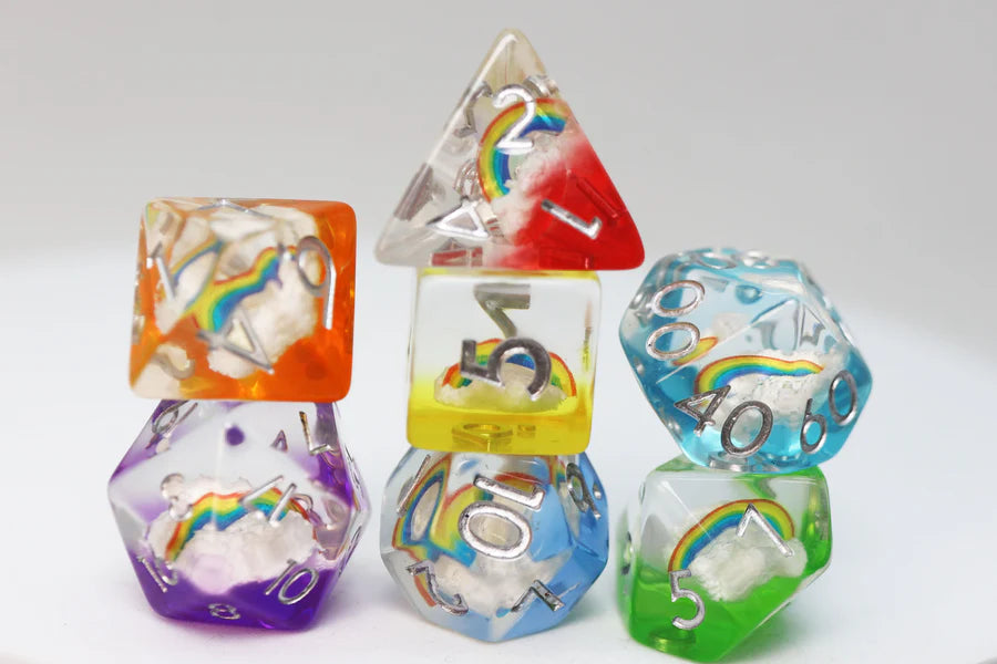 Double Rainbow RPG Dice Set Dice Sets & Singles Foam Brain Games [SK]