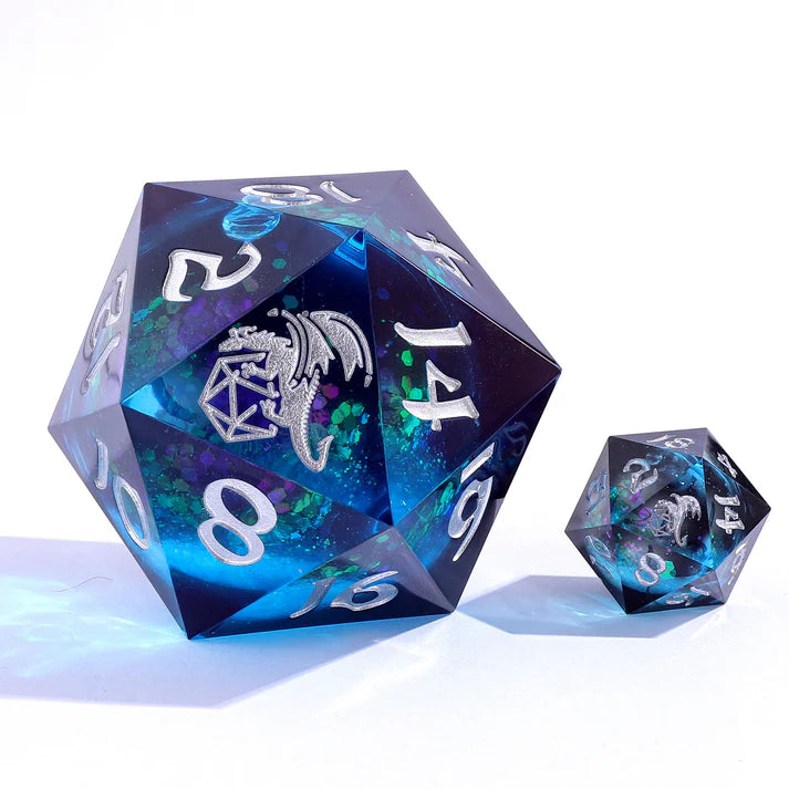 Sharp Edge Liquid Core 55mm D20 - Twilight Azure Dice Sets & Singles hymgho [SK]