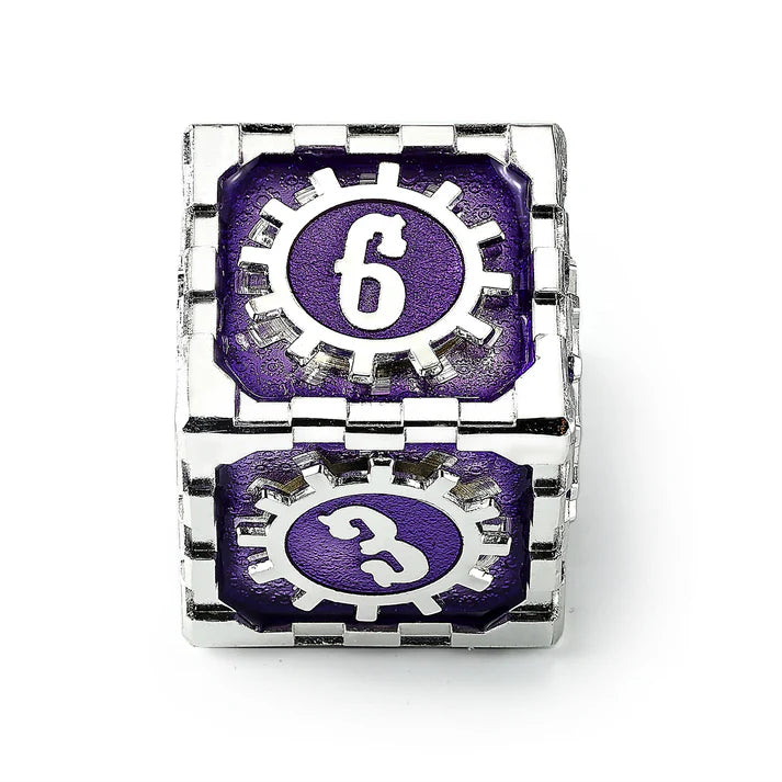Cogcraft Fidget Mythic Size D6 Chrononaut - Purple and Silver Dice Sets & Singles hymgho [SK]