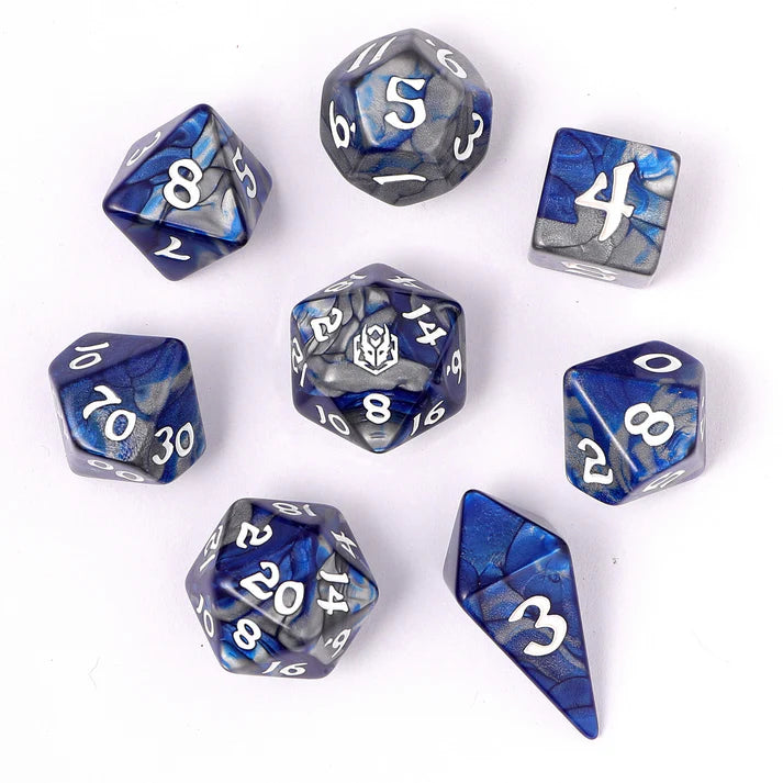 Wyrmforged Rollers Paladin Steel 8 Piece RPG Dice Set Dice Sets & Singles hymgho [SK]   