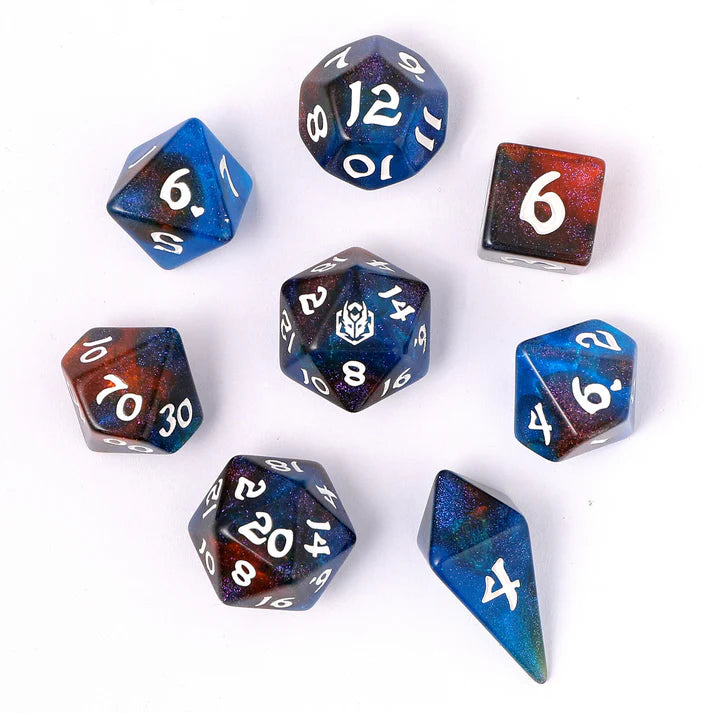 Wyrmforged Rollers Mystic Nebula 8 Piece RPG Dice Set Dice Sets & Singles hymgho [SK]   