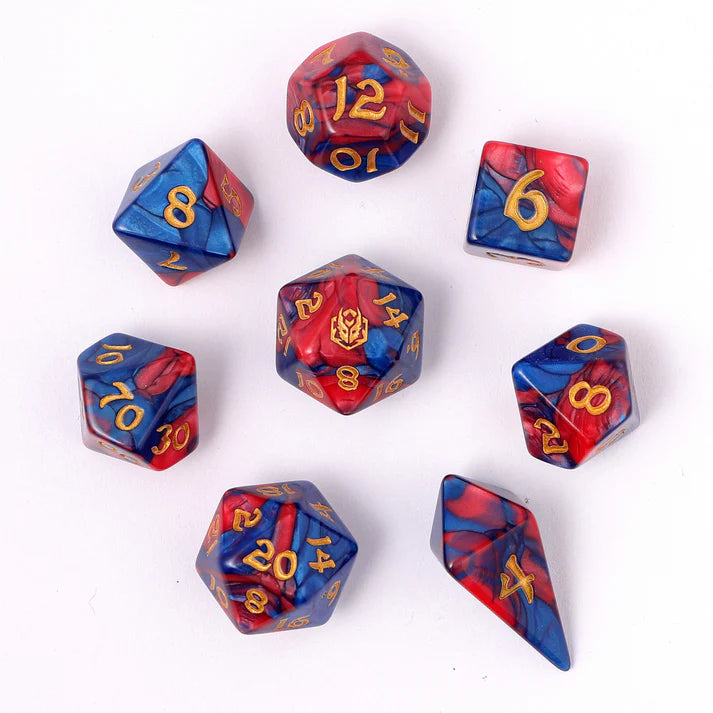 Wyrmforged Rollers Stormcaller 8 Piece RPG Dice Set Dice Sets & Singles hymgho [SK]   