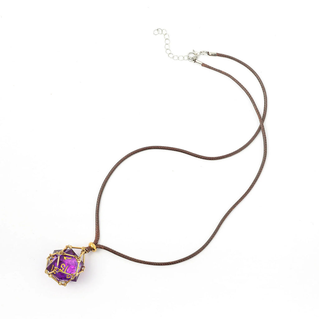 Mysticage Necklace w/ Random Sharp Resin Die - Gold w/Leather Accessories hymgho [SK]