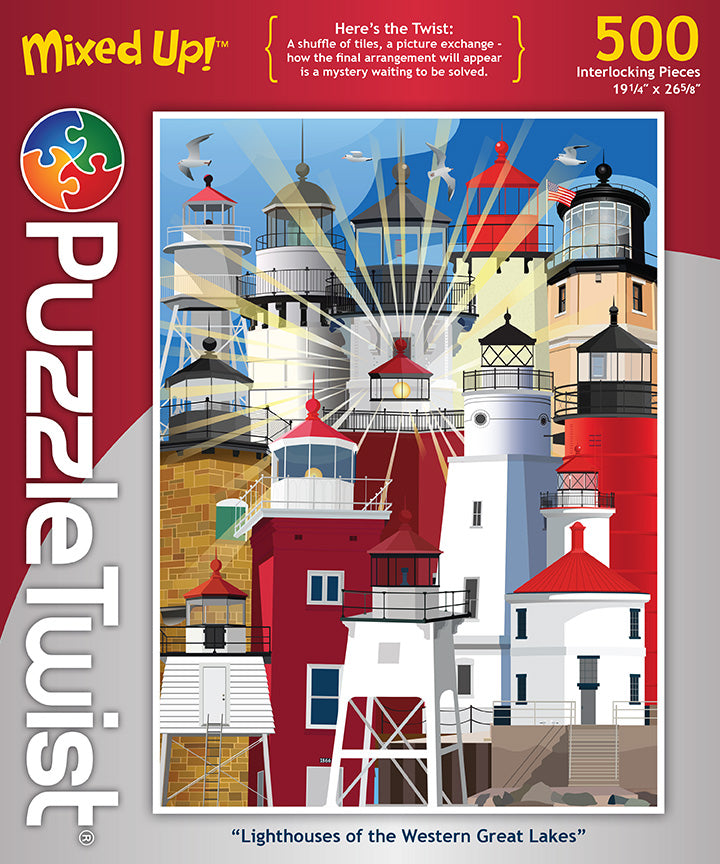 Puzzle Twist Lighthouses of the Western Great Lakes 500p Puzzles Maynard's [SK]   