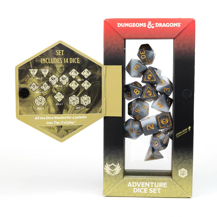 D&D Adventure Dice: Paladin (White/Grey) Dice Sets & Singles Sirius Dice [SK]
