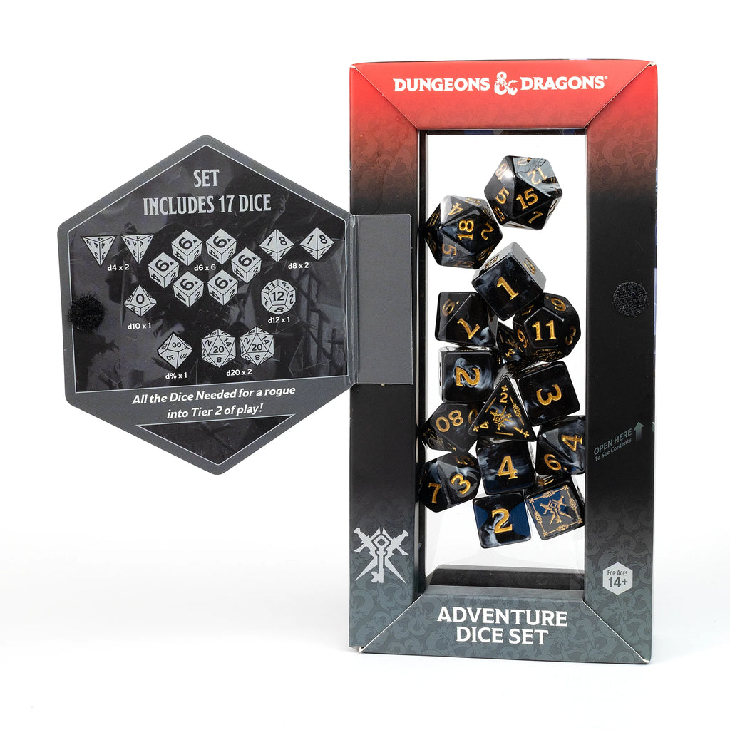 D&D Adventure Dice: Rogue (Black) Dice Sets & Singles Sirius Dice [SK]