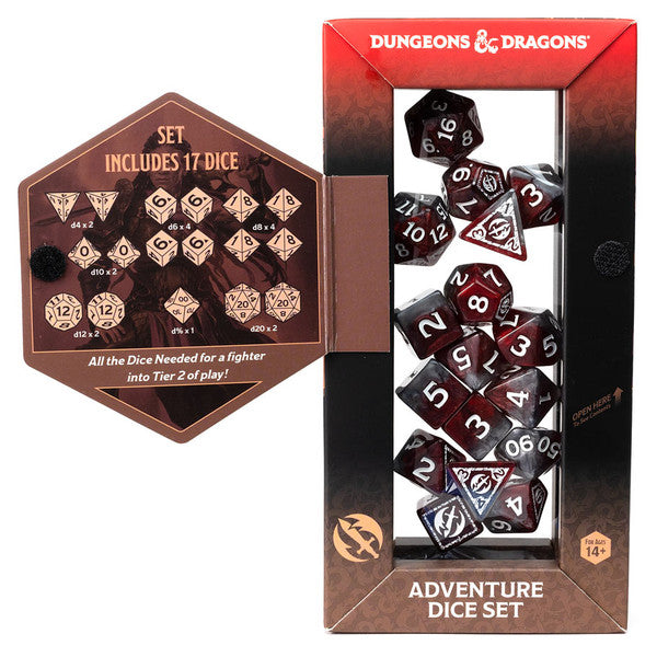 D&D Adventure Dice: Fighter (Red) Dice Sets & Singles Sirius Dice [SK]