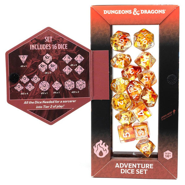 D&D Adventure Dice: Sorcerer (Orange) Dice Sets & Singles Sirius Dice [SK]